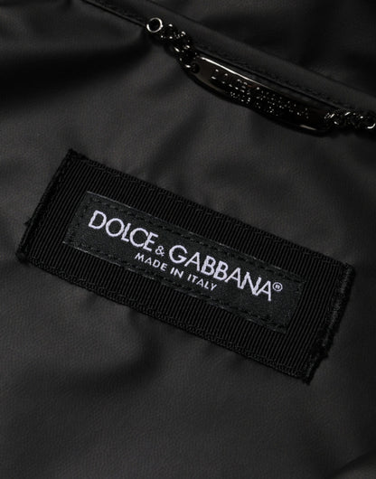 Dolce & Gabbana Black Polyester Hooded Men Full Zip Jacket