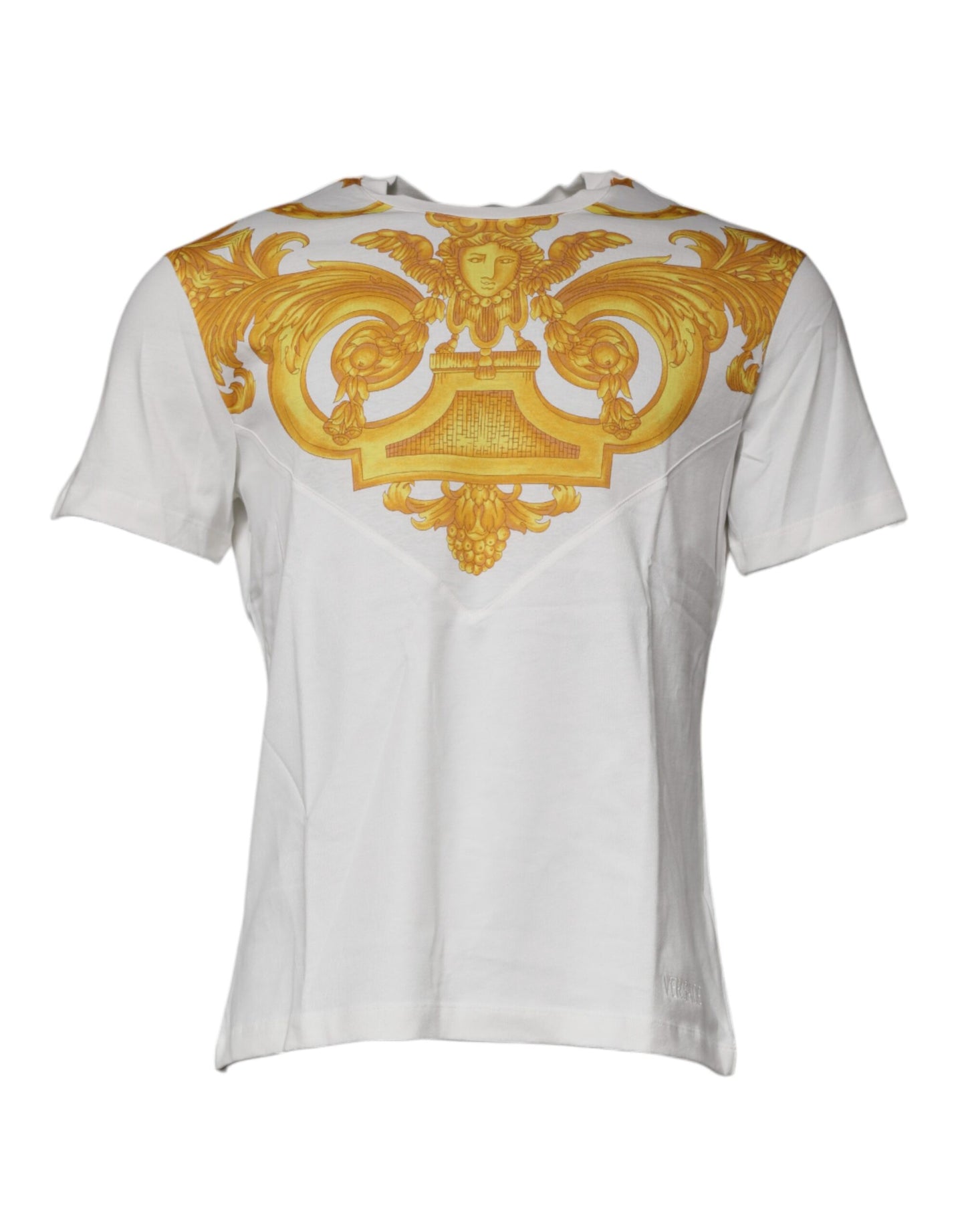 Versace – Weißes Baumwoll-T-Shirt mit Rundhalsausschnitt und Medusa-Print