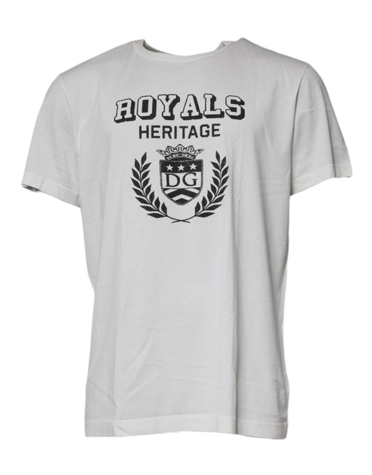 Dolce &amp; Gabbana Weißes Royals Heritage Baumwoll-T-Shirt