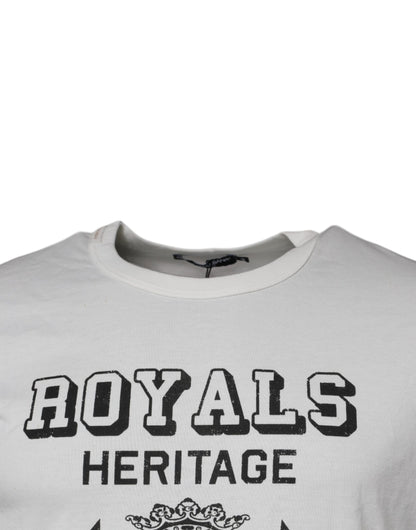 Dolce & Gabbana White Royals Heritage Cotton T-shirt