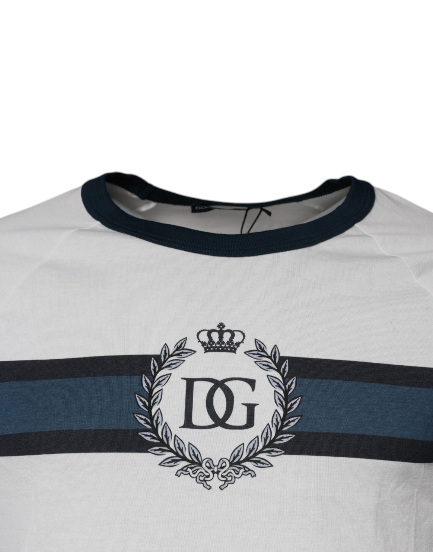 Dolce & Gabbana White DG Crown Cotton Crew Neck T-shirt