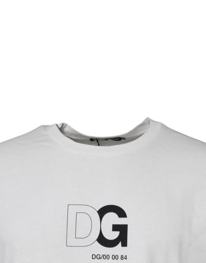 Dolce & Gabbana White DG Logo Crew Neck Short Sleeves T-shirt