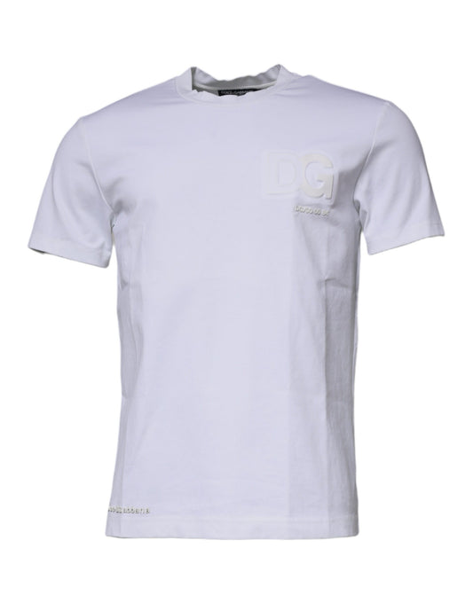 Dolce & Gabbana White DG Logo Crew Neck Short Sleeves T-shirt