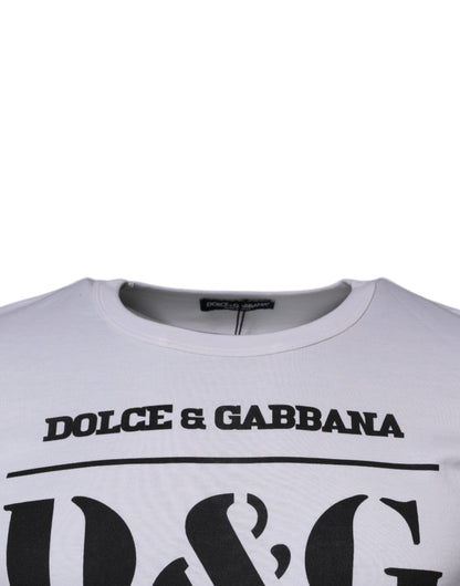 Dolce & Gabbana White D&G King Of Love Cotton Crew Neck T-shirt