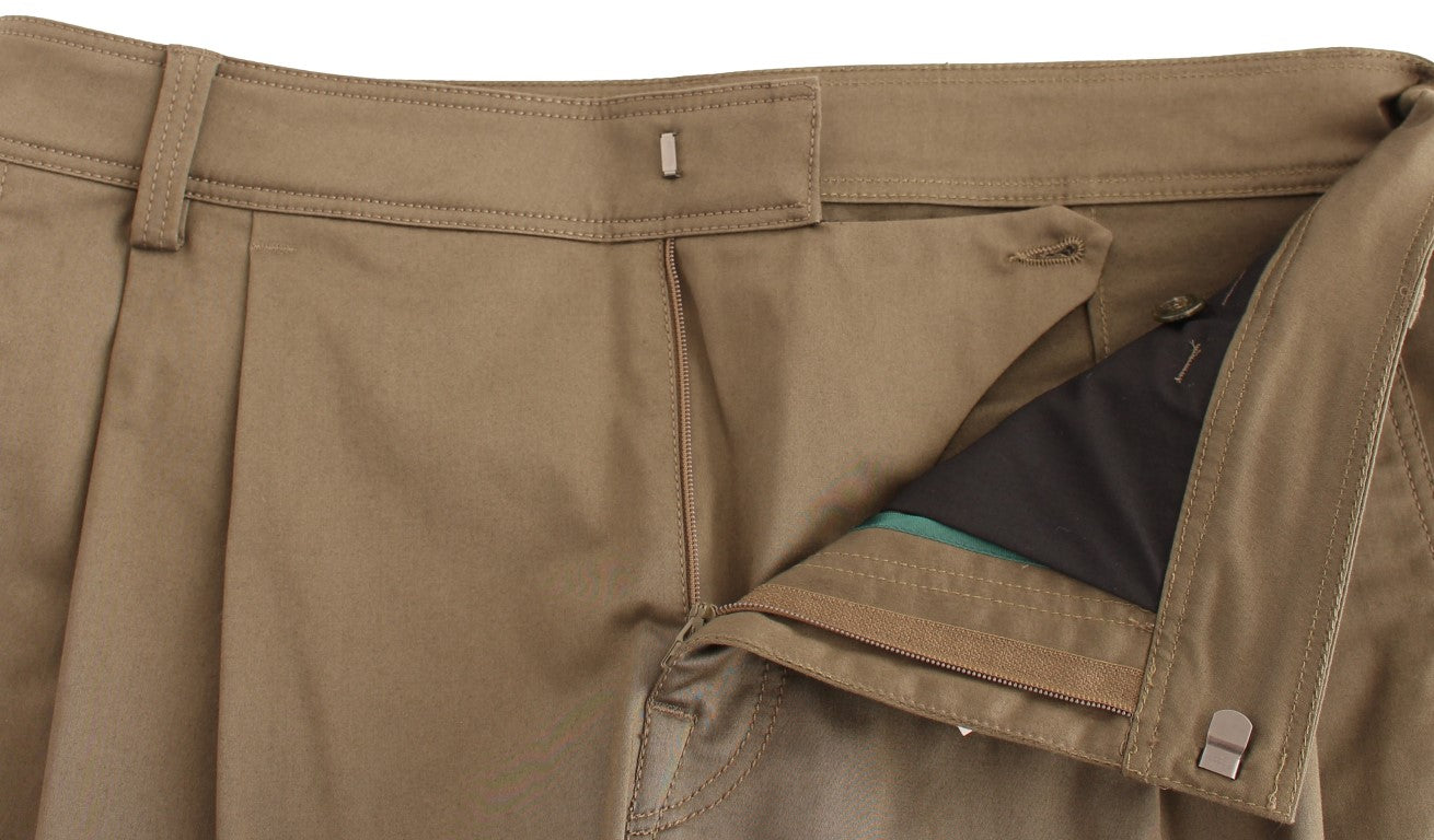 Pantaloni comfort fit in cotone elasticizzato verde