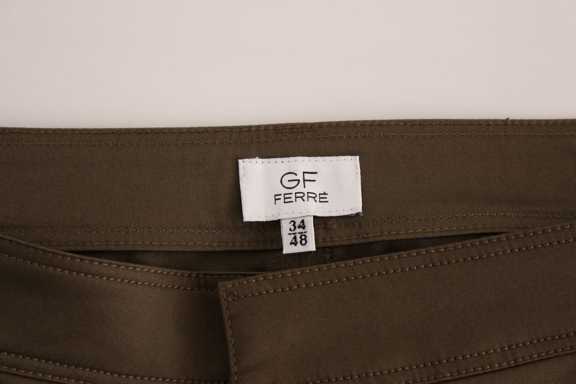 Pantaloni comfort fit in cotone elasticizzato verde