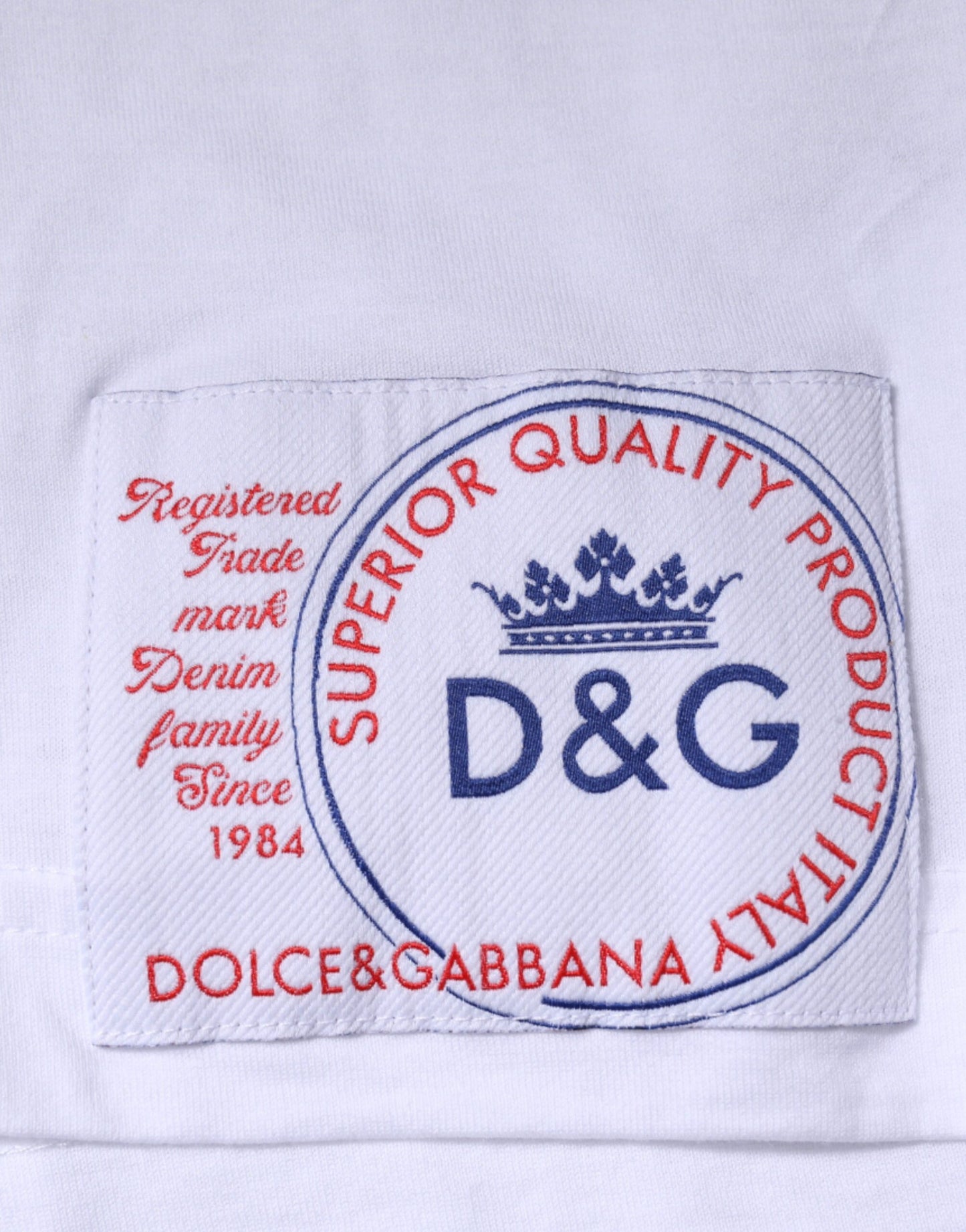 Dolce & Gabbana White Cotton Crew Neck Short Sleeve T-shirt