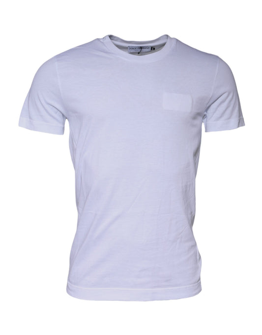 Dolce & Gabbana White Cotton Crew Neck Short Sleeves T-shirt