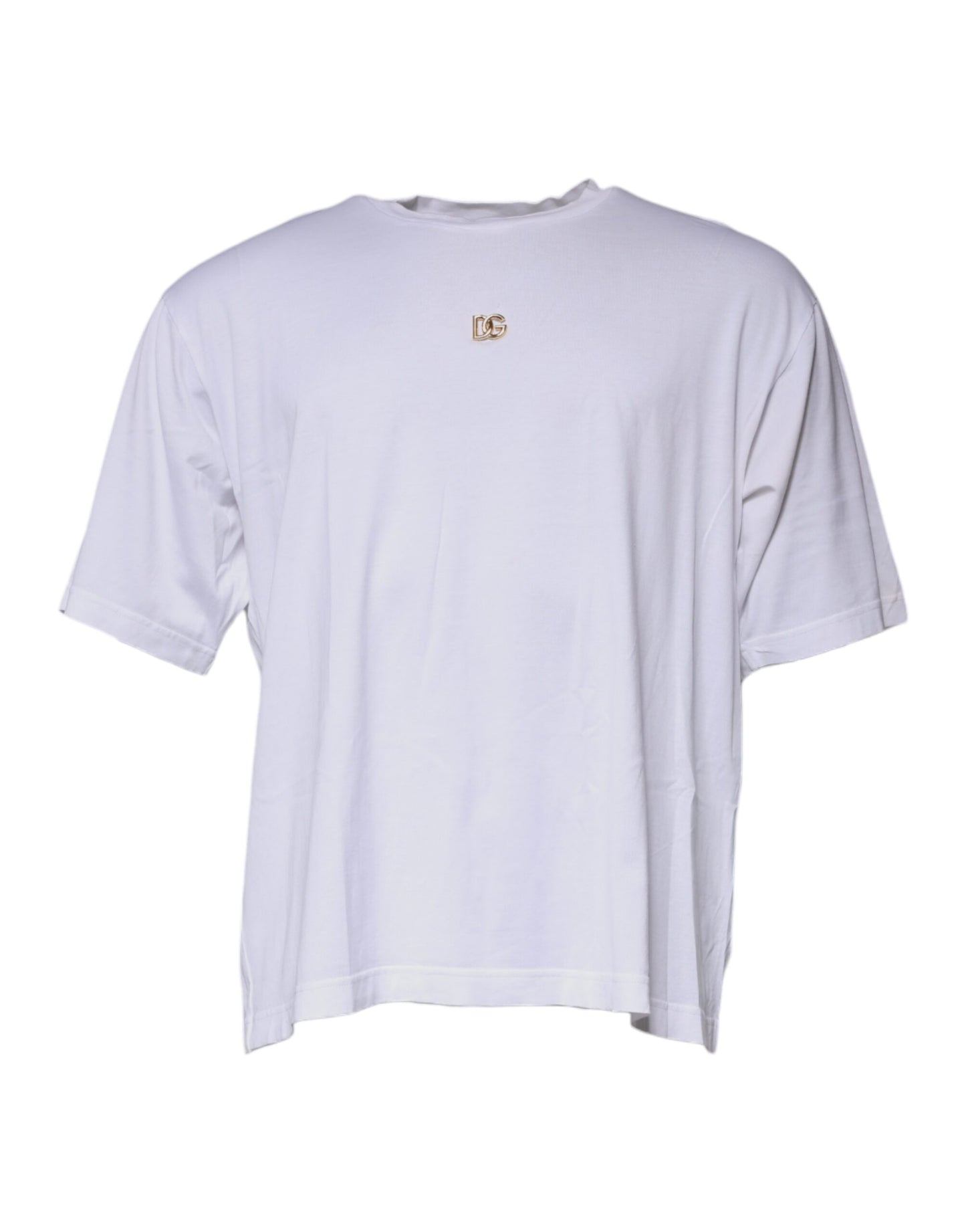 Dolce & Gabbana White DG Logo Crew Neck Short Sleeve T-shirt