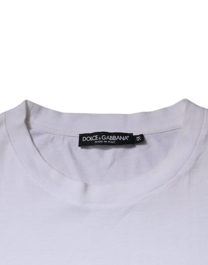 Dolce &amp; Gabbana – Weißes, kurzärmliges T-Shirt mit Rundhalsausschnitt und DG-Logo