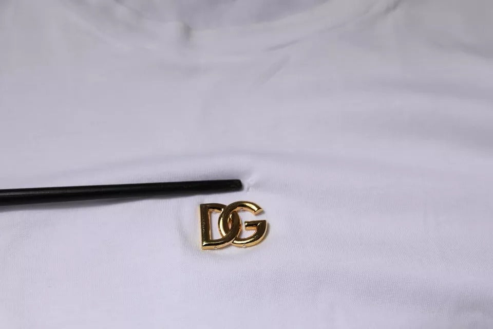 Dolce & Gabbana White DG Logo Crew Neck Short Sleeve T-shirt