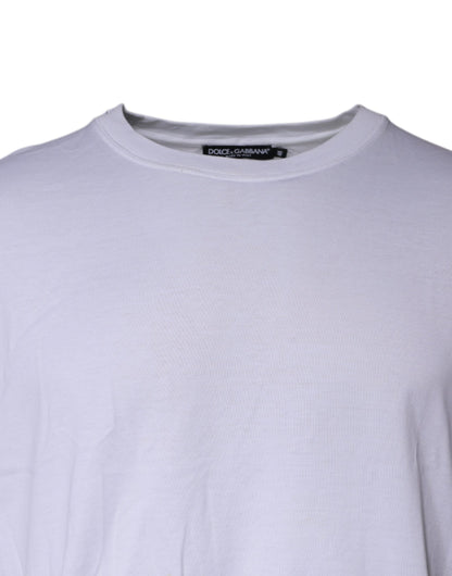 Dolce & Gabbana White Cotton Crew Neck Short Sleeves T-shirt