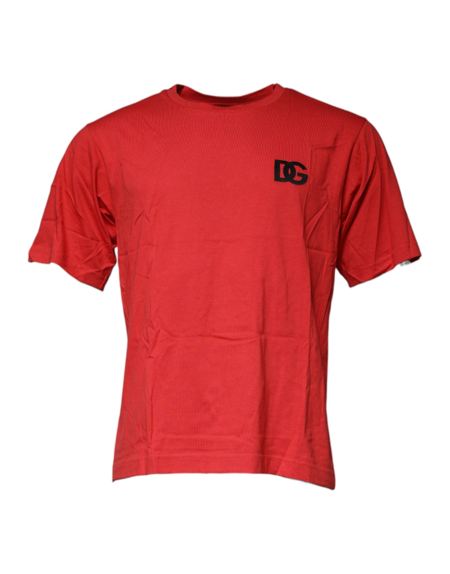 Dolce & Gabbana Red DG Logo Cotton Crew Neck T-shirt