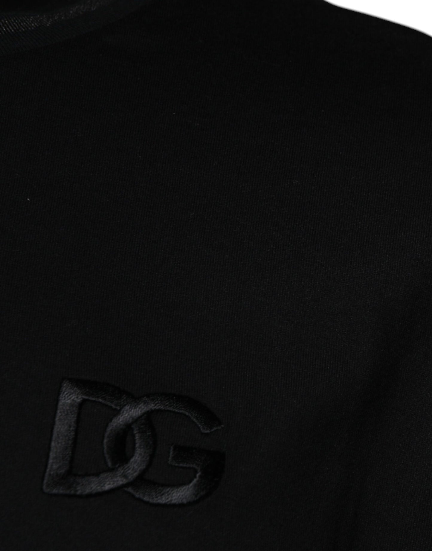 Dolce &amp; Gabbana – Schwarzes, kurzärmliges T-Shirt mit Rundhalsausschnitt