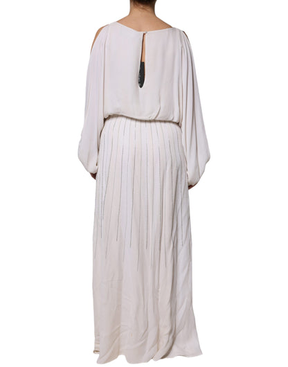 Christian Pellizzari Off White Embellished Long Maxi Dress