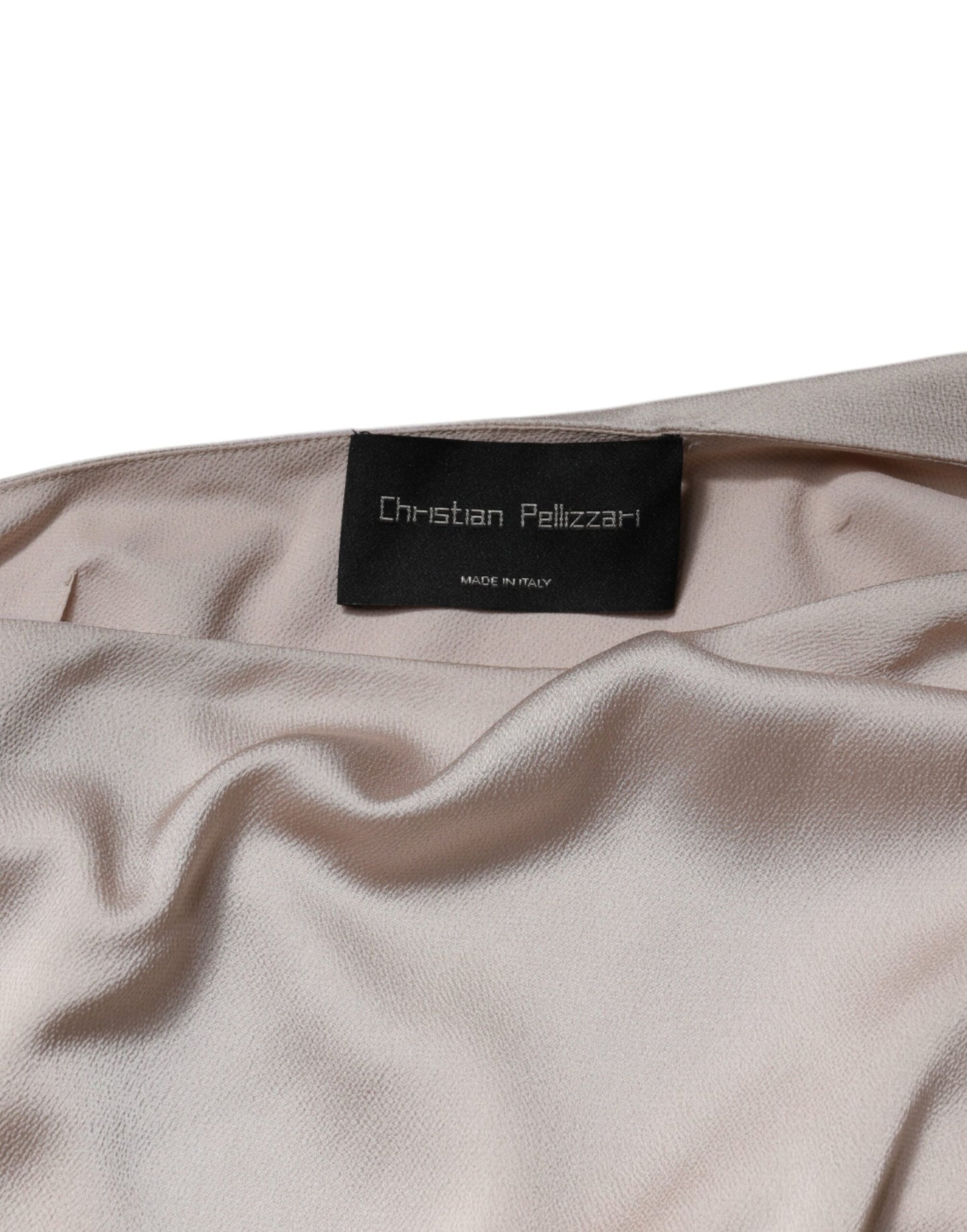 Christian Pellizzari – Asymmetrisches Drapiertes Kleid mit One-Shoulder-Träger in Beige