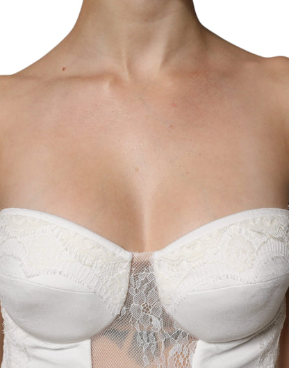 Weißes trägerloses Bustier-Meerjungfrauenkleid von Elisabetta Franchi