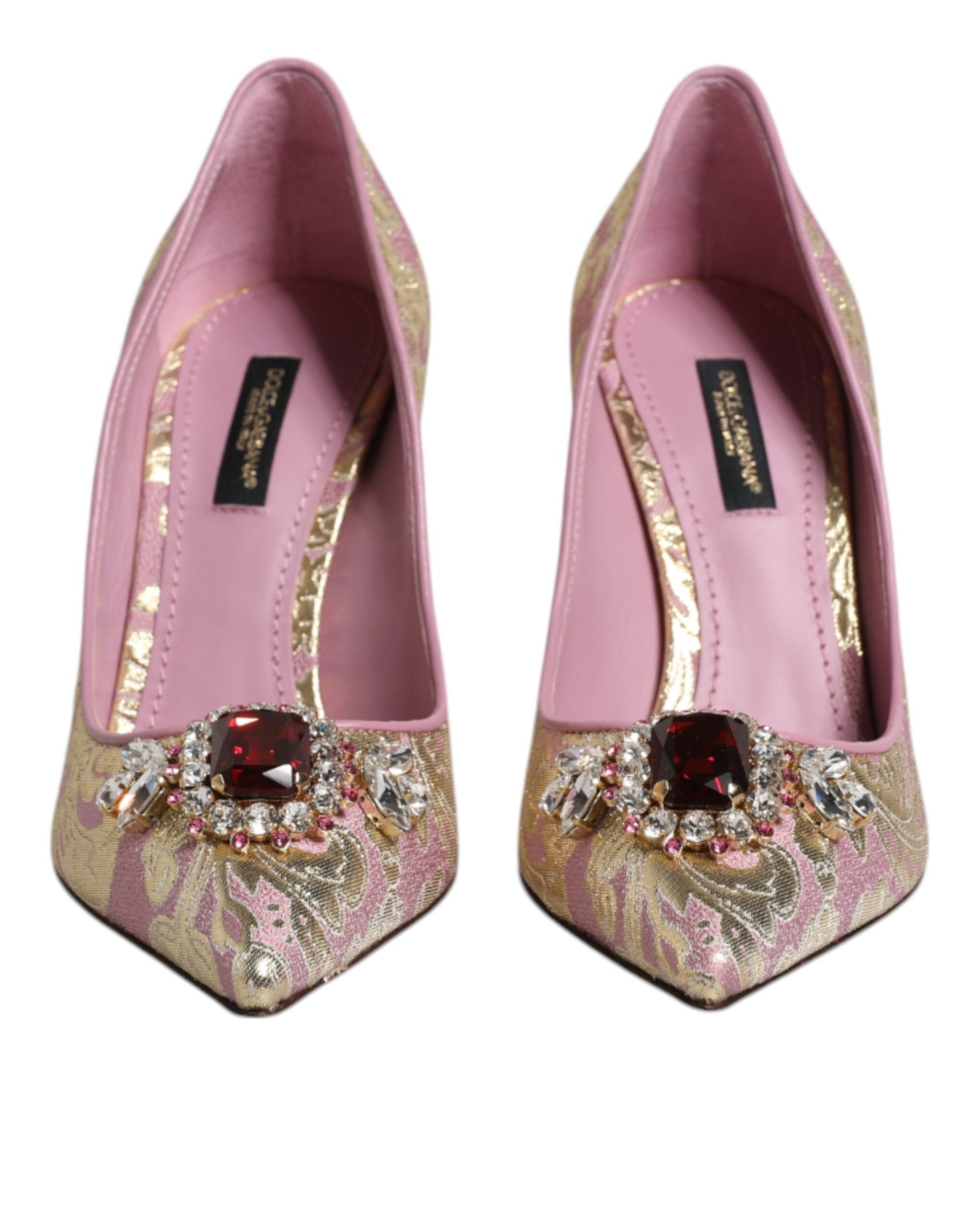 Dolce &amp; Gabbana Pumps mit Jacquard-Kristallen in Roségold