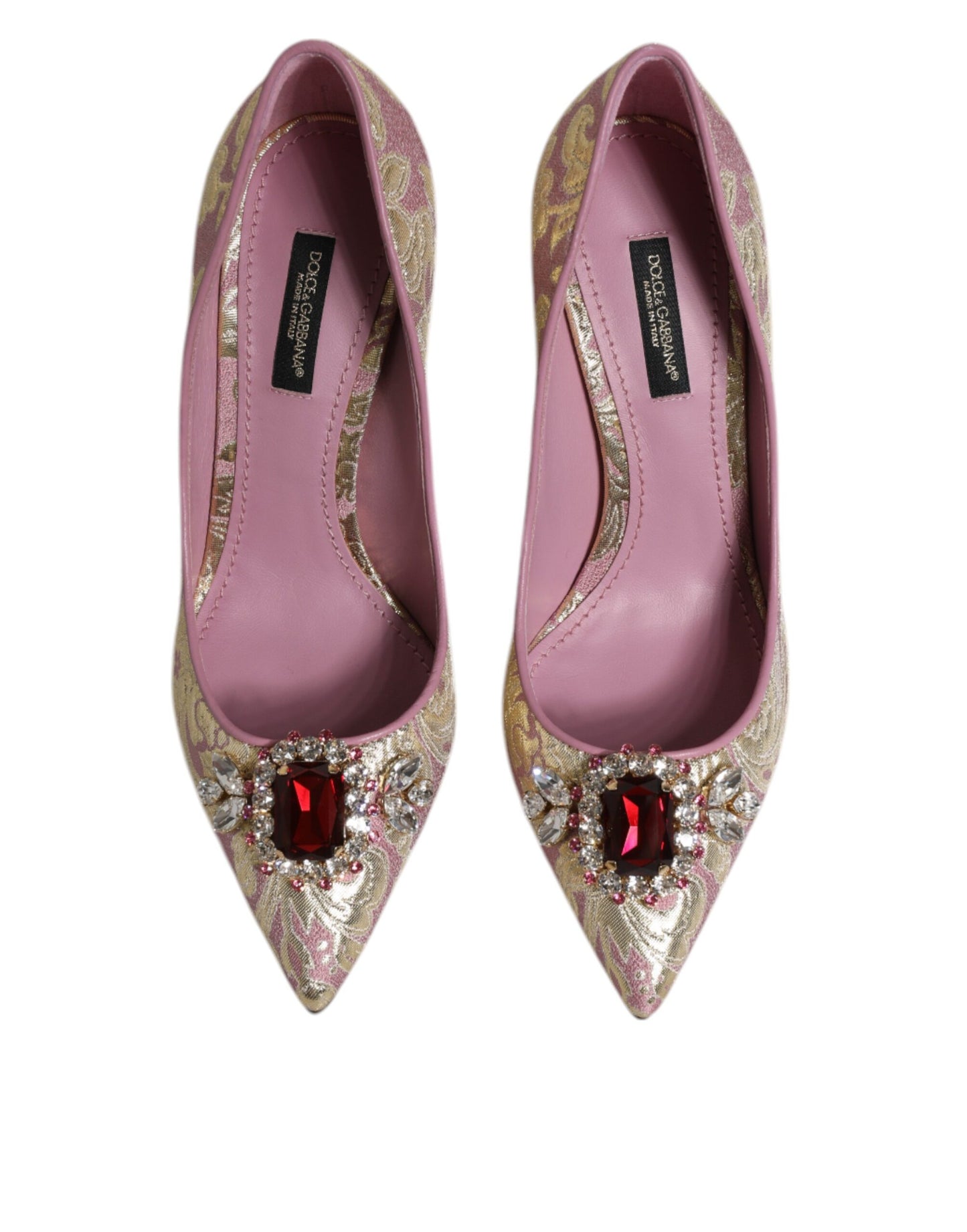 Dolce &amp; Gabbana Pumps mit Jacquard-Kristallen in Roségold