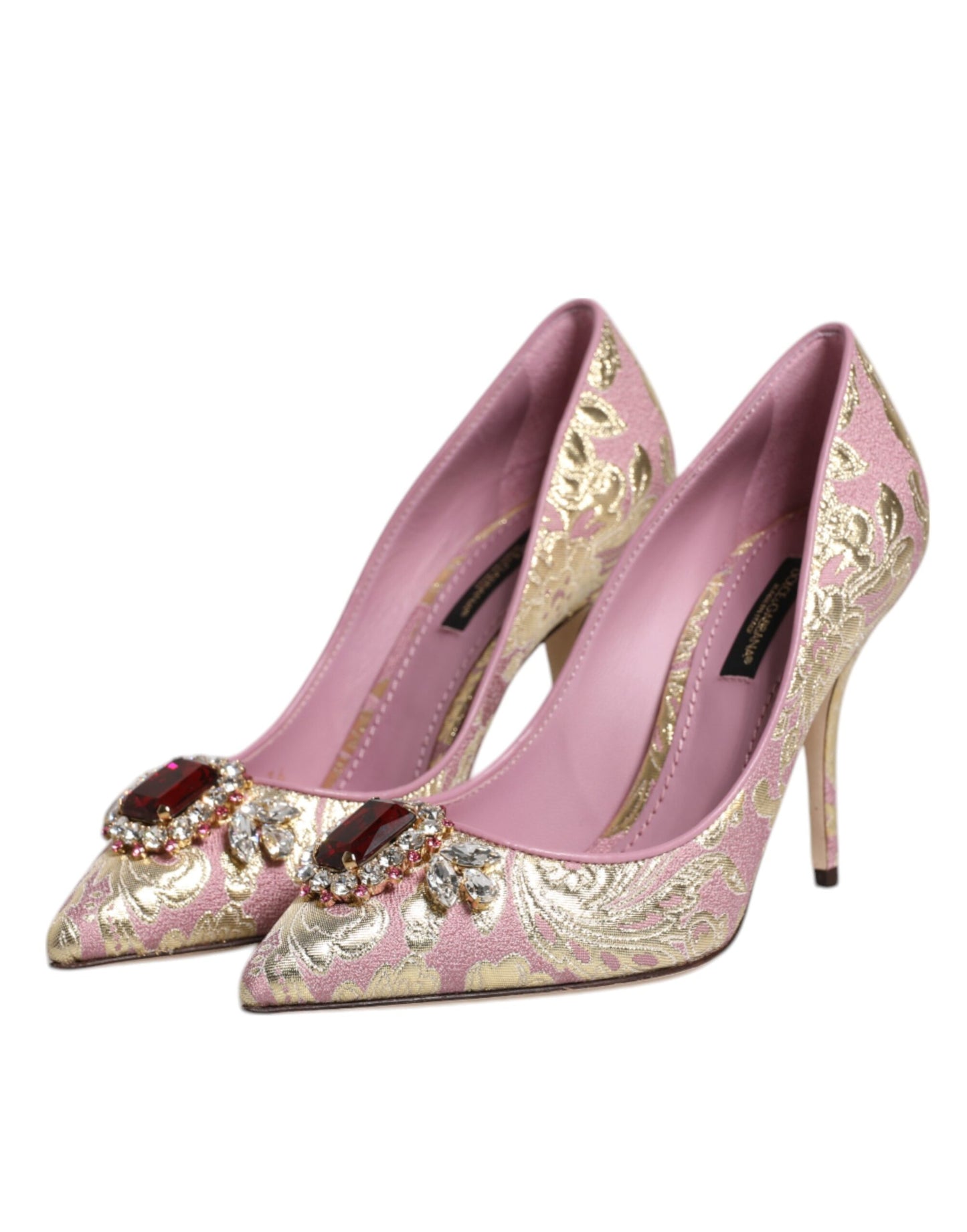 Dolce &amp; Gabbana Pumps mit Jacquard-Kristallen in Roségold