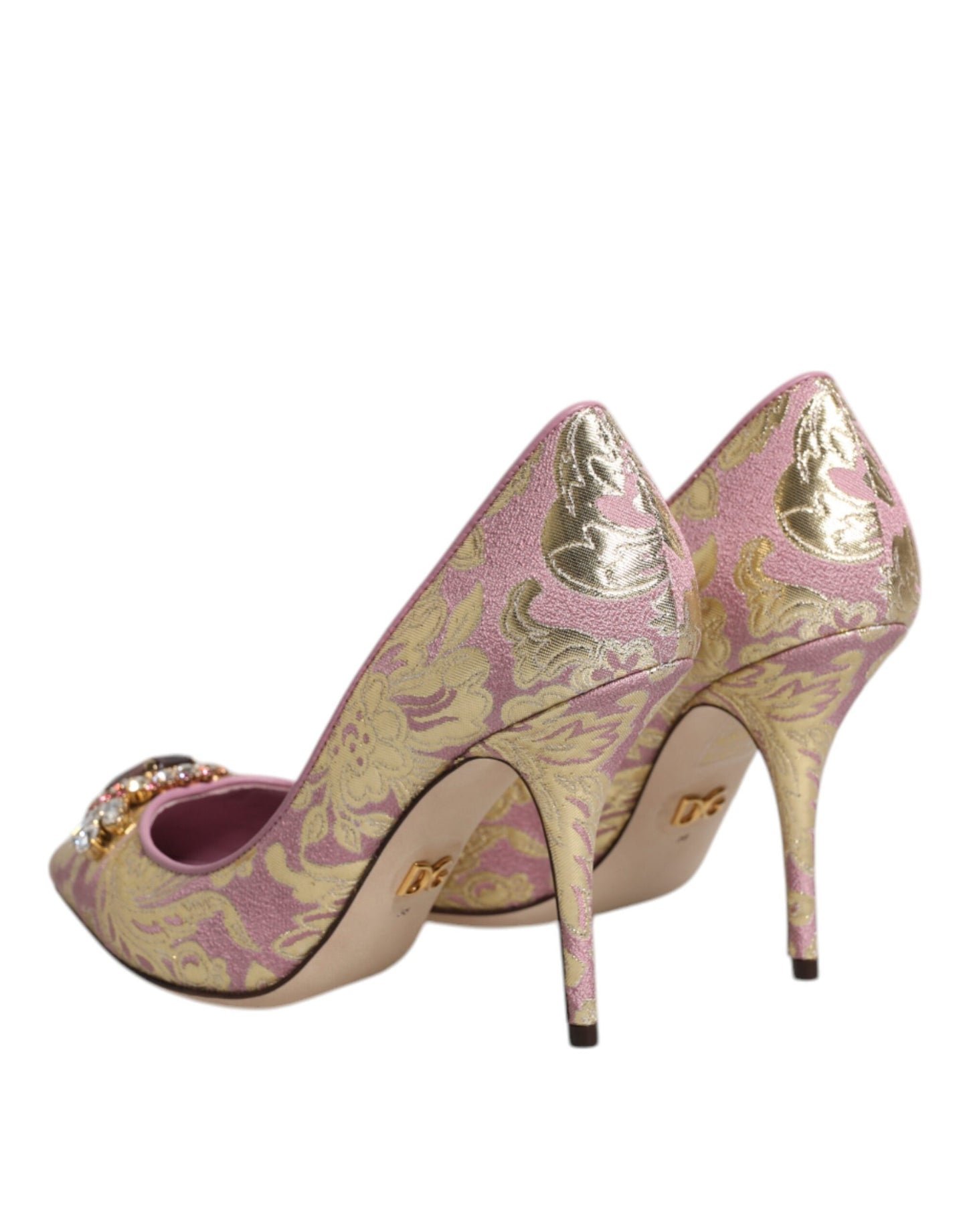 Dolce &amp; Gabbana Pumps mit Jacquard-Kristallen in Roségold