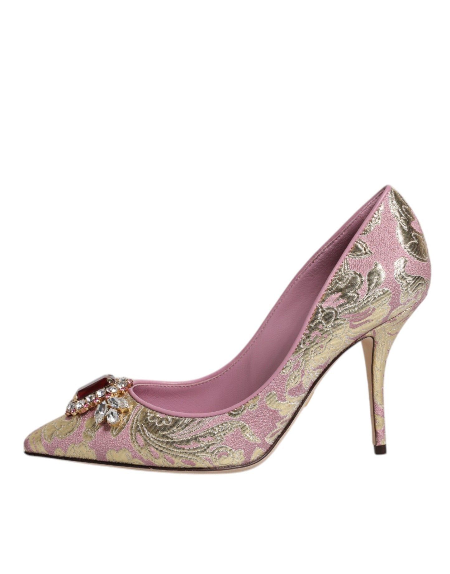 Dolce &amp; Gabbana Pumps mit Jacquard-Kristallen in Roségold