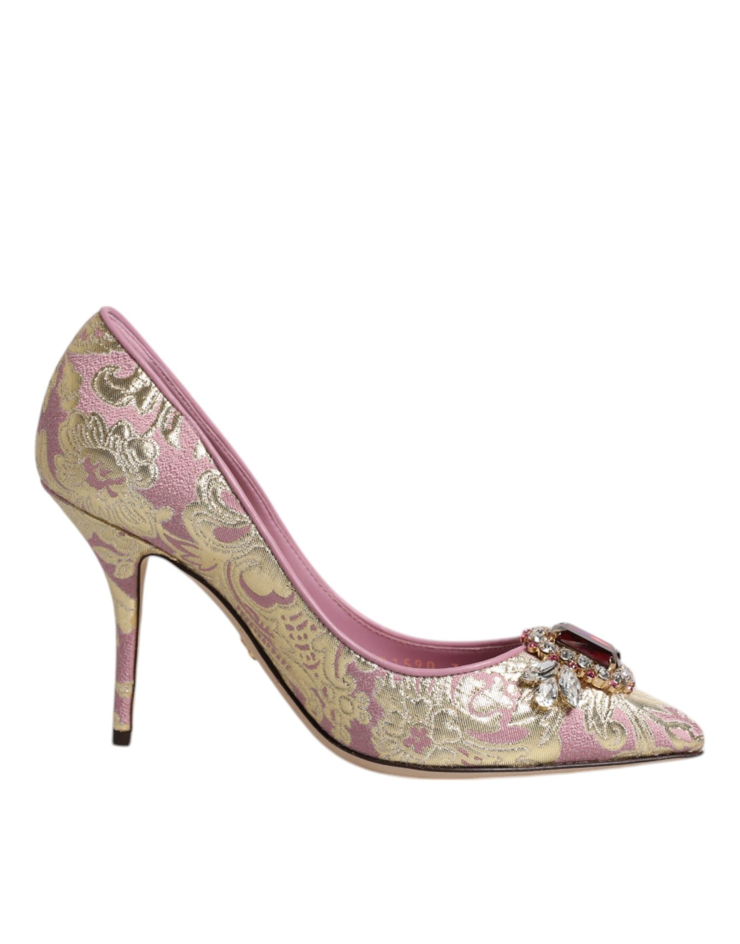 Dolce &amp; Gabbana Pumps mit Jacquard-Kristallen in Roségold