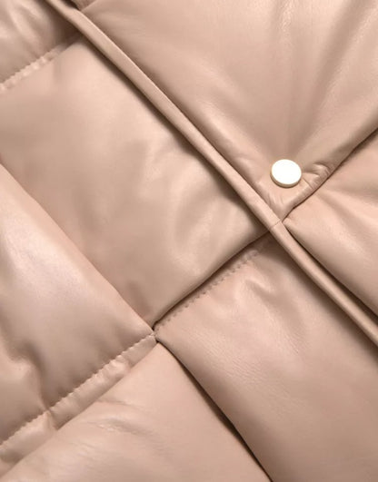 Bottega Veneta Beige gesteppte ärmellose Jacke aus Kalbsleder