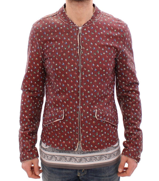 Cappotto giacca con stampa boxer in pelle bordeaux