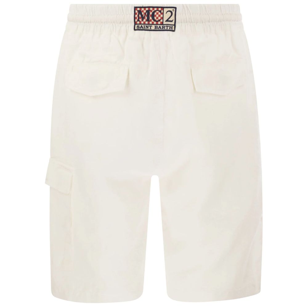 MC2 Saint Barth Weiße Leinenshorts