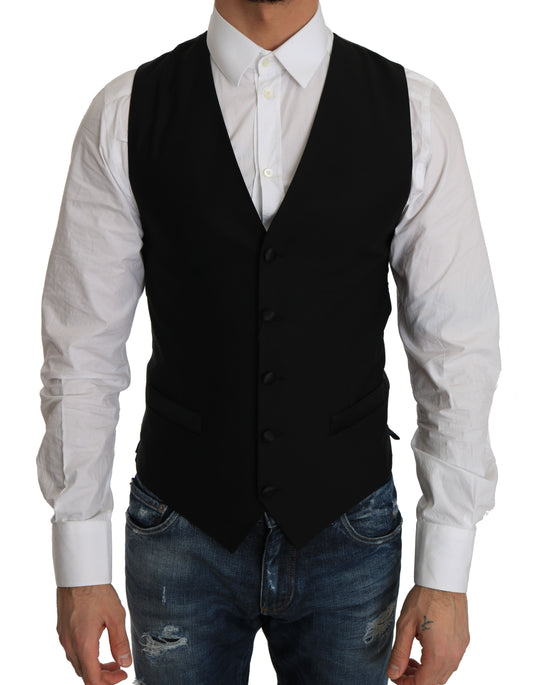 Gilet habillé en laine noir