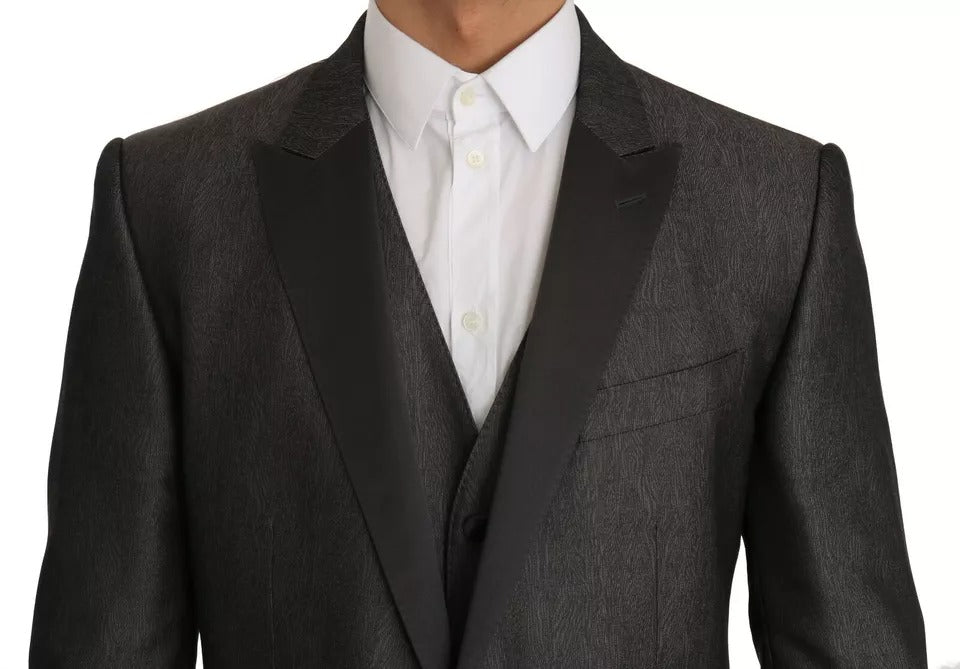 Dolce &amp; Gabbana Grau MARTINI 2-teiliger Weste-Mantel-Blazer