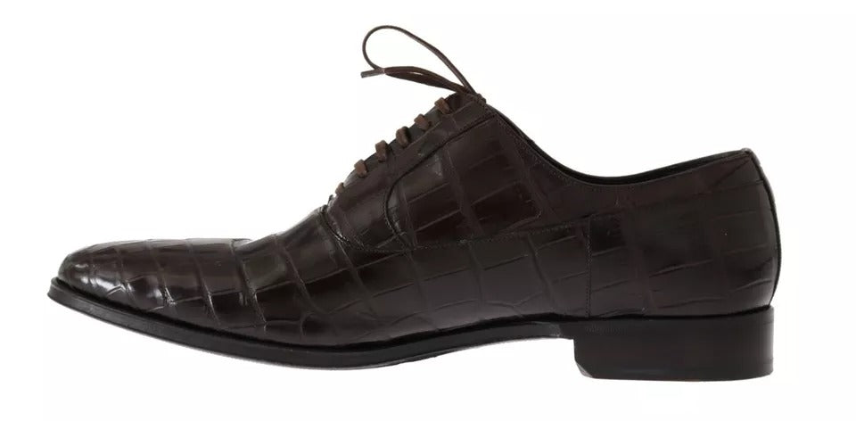 Dolce &amp; Gabbana – Formelle Schuhe aus braunem gemustertem Leder