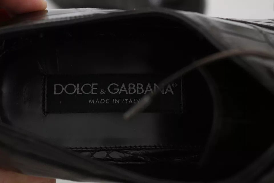 Dolce &amp; Gabbana – Formelle Schuhe aus braunem gemustertem Leder