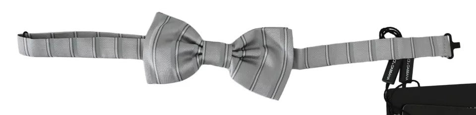 Dolce & Gabbana Light Gray Lining Adjustable Neck Butterfly Bow Tie