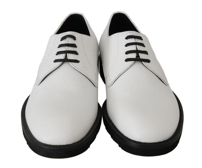 Chaussures formelles de robe derby en cuir blanc