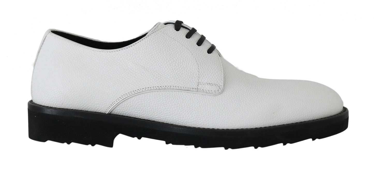 Chaussures formelles de robe derby en cuir blanc