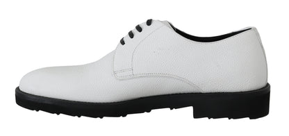 Chaussures formelles de robe derby en cuir blanc