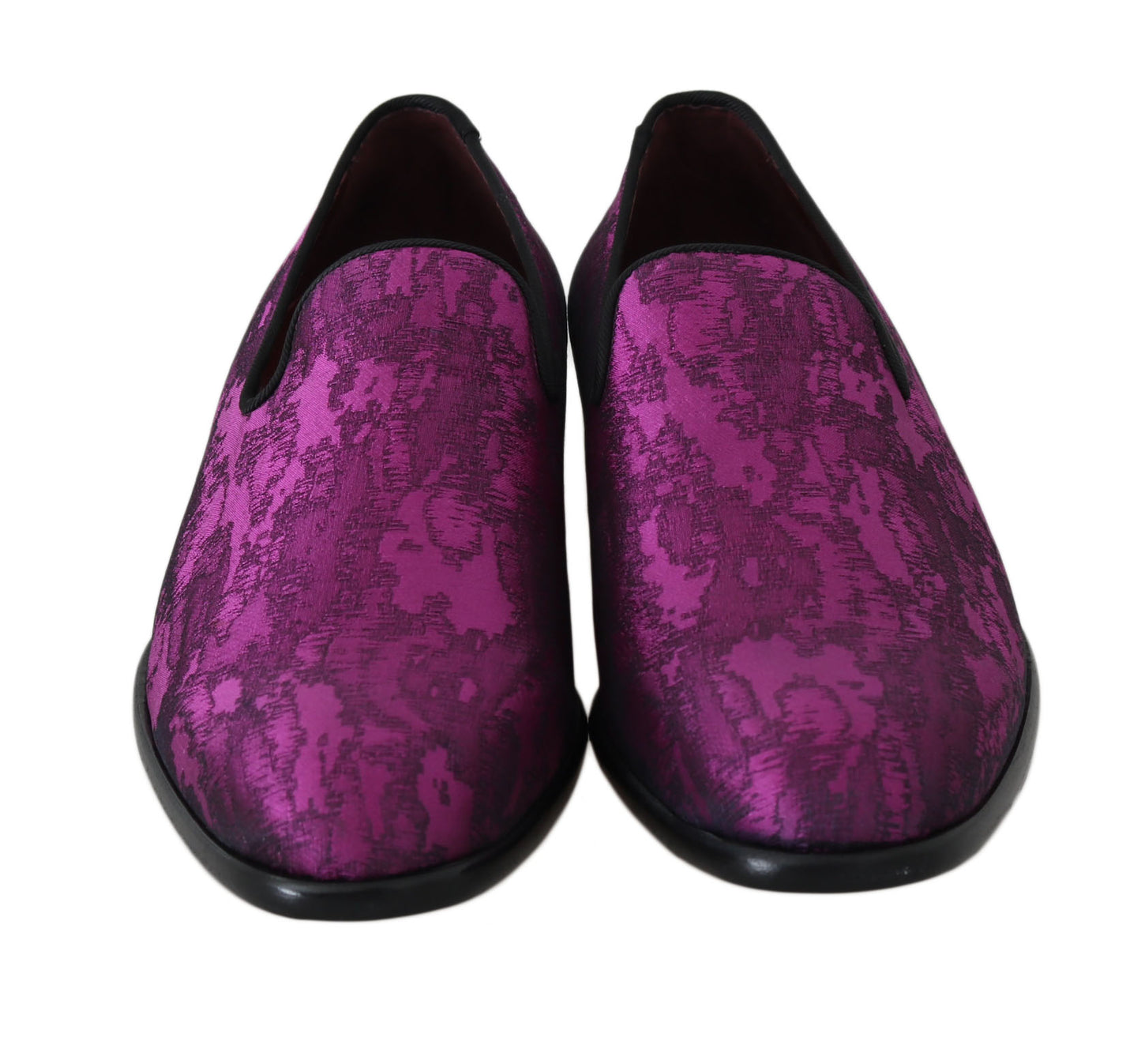 Mocassins en jacquard violets, chaussures habillées