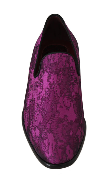 Mocassins en jacquard violets, chaussures habillées