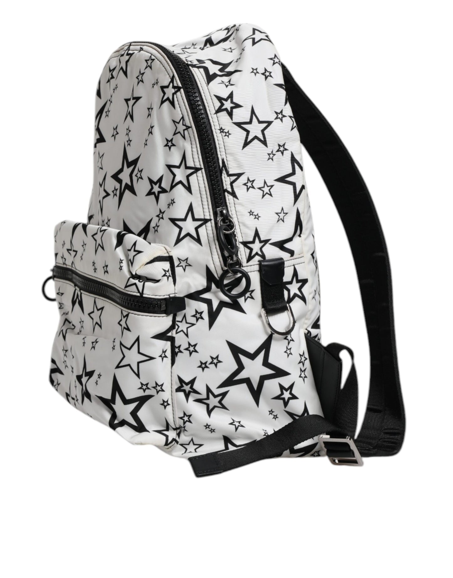 Dolce &amp; Gabbana – Weißer Schulrucksack aus Nylon mit DG-Sternen-Print