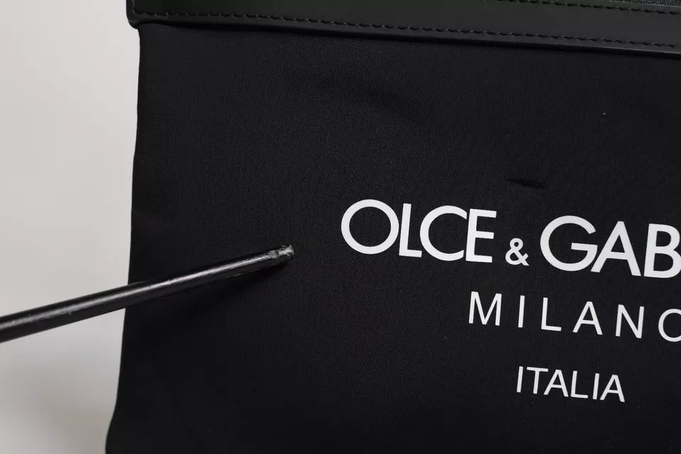 Dolce &amp; Gabbana – Umhängetasche aus schwarzem Nylon mit Logo