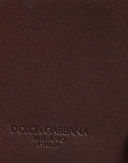 Dolce &amp; Gabbana – Schlüsselanhänger aus Leder mit Reißverschluss und Logo, Münzgeldbörse, Schlüsselanhänger, Brieftasche, Braun