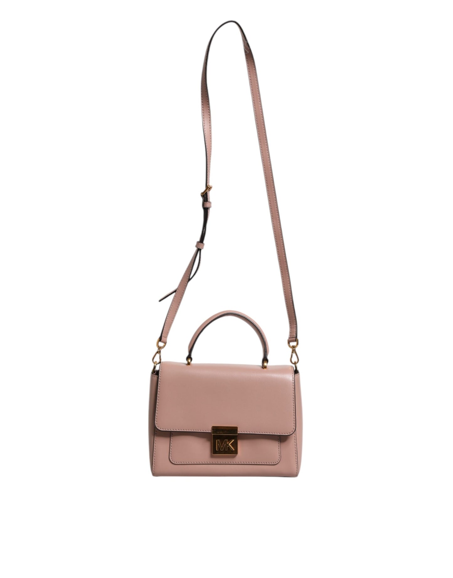 Michael Kors Pink Leather Logo Plaque Crossbody MINDY Satchel Bag