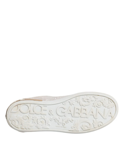 Dolce & Gabbana White Portofino Mother Of Pearl Sneakers Casual Shoes