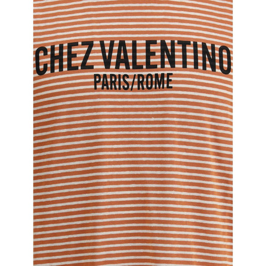 Valentino – Gestreiftes T-Shirt mit Pap-Print