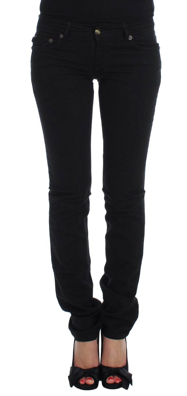 Jeans skinny slim fit in cotone elasticizzato nero