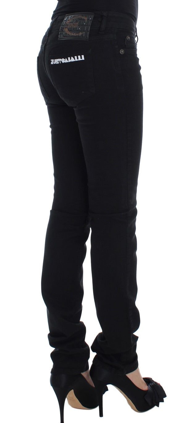 Jeans skinny slim fit in cotone elasticizzato nero