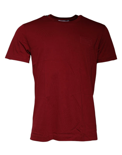 Dolce & Gabbana Maroon Logo Crew Neck Short Sleeves T-shirt