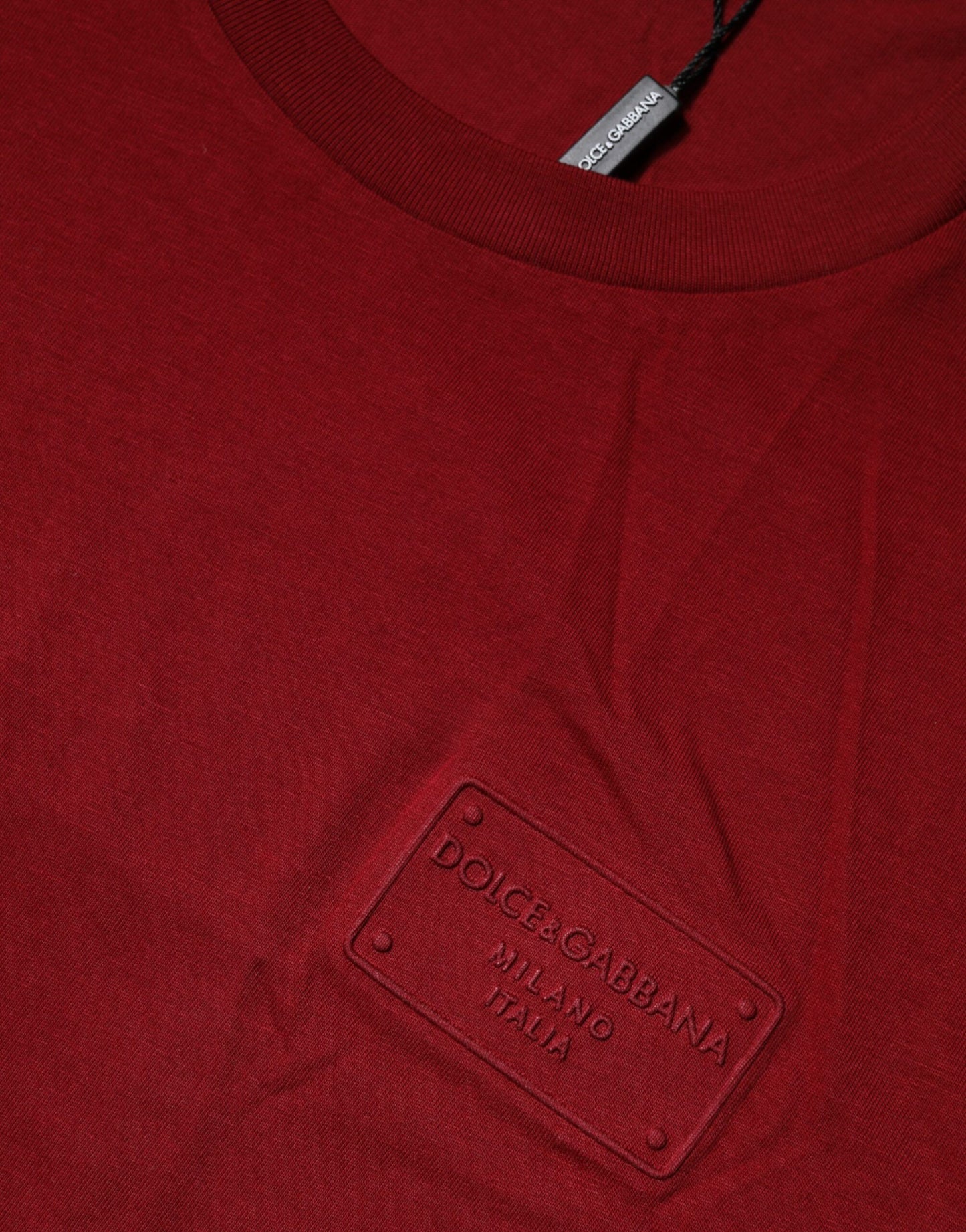 Dolce & Gabbana Maroon Logo Crew Neck Short Sleeves T-shirt